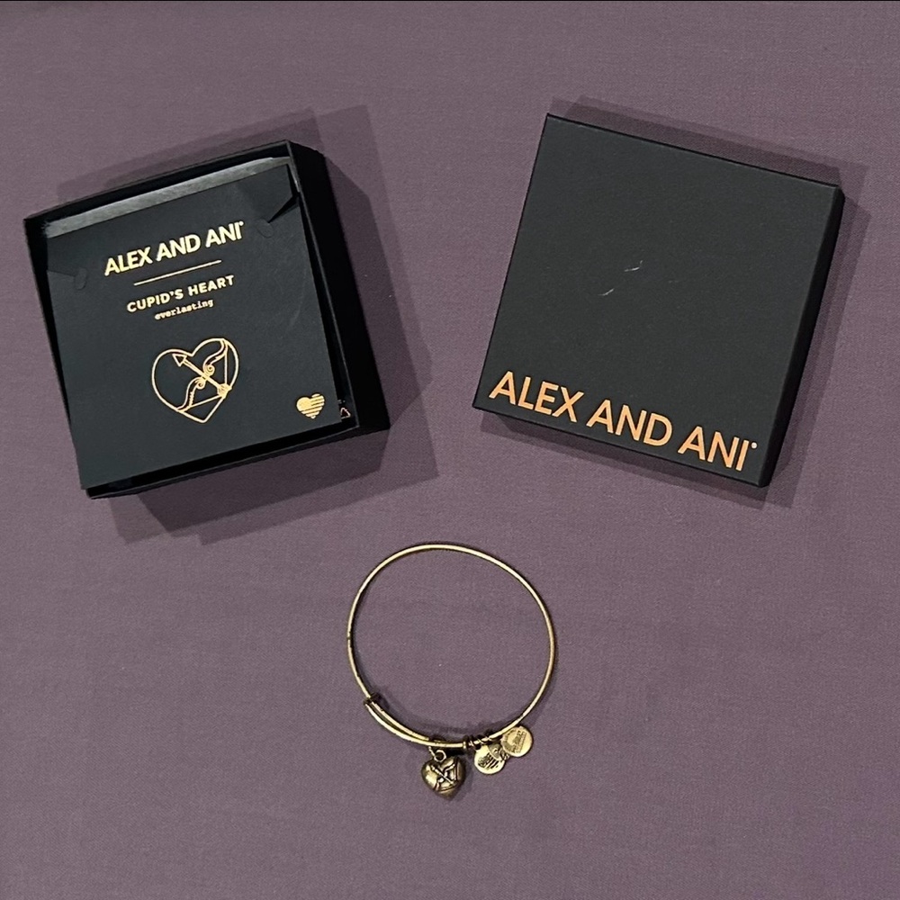 Alex and Ani Gold Cupid's Heart Bracelet